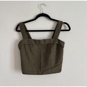 Abercrombie & Fitch Crop Top Small Casual Outdoor Boho Festival Stretch Green